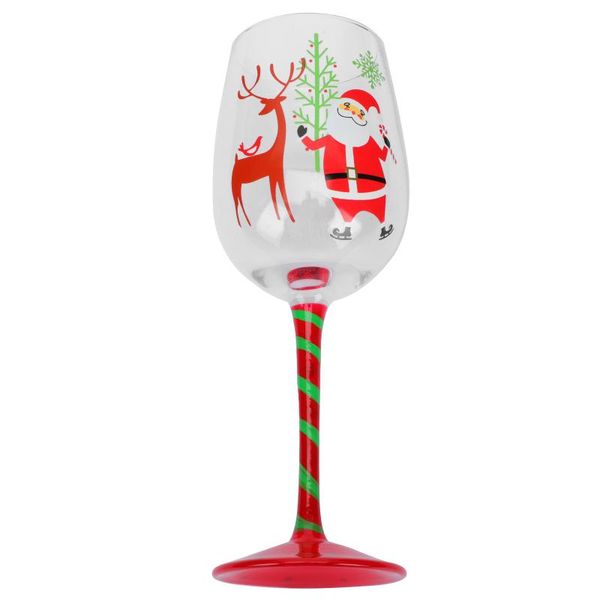 

christmas decorations 1pc glass goblet cup bar drinking glassware (colorful)