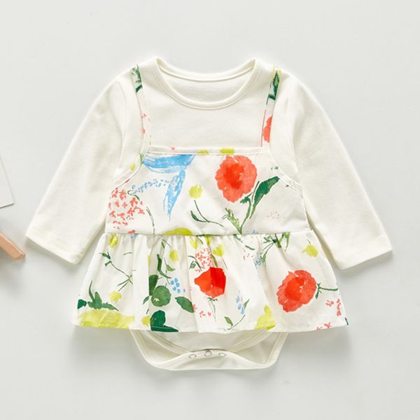 

spring autumn baby girl rompers long sleeves triangle crawl clothing 210429, Blue