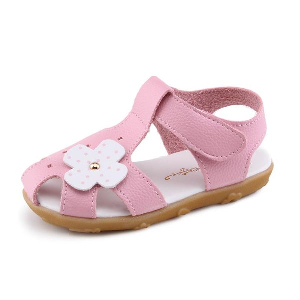 

summer girls sandals kids shoes for little children's beach floral flower sweet comfortable fashion, Black;red