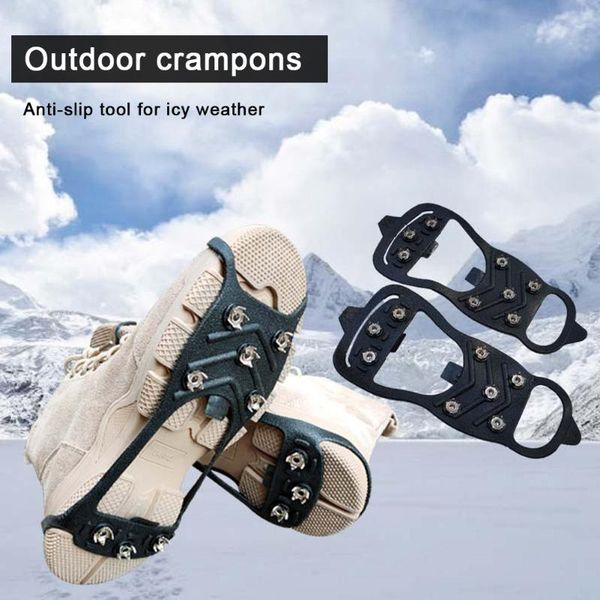 

cords, slings and webbing 8-tooth outdoor anti-drop shoe cover snow ice surface non-slip simple crampons for hiking on ground mountain