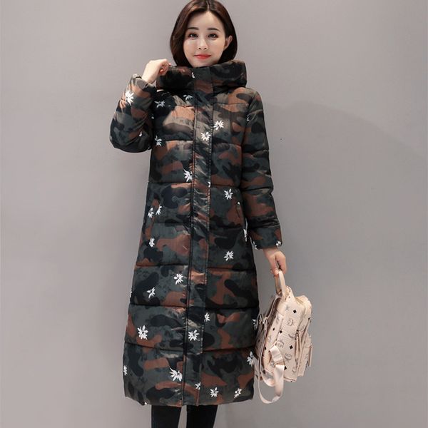 

Women's Down & Parkas Printed Thicker Winter Cotton Jacket Women Ukraine Hooded Female Plus size Parka Long Coat fashion padded Coats1 WNC6, Black