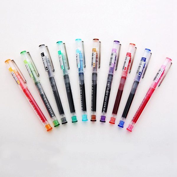 

gel pens 1 pcs straight liquid needle type color pen water plastic ball school stationery articles