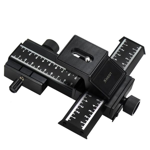 

4-way macro focusing rail slider/close-up pography digital slr camera and dc with 1/4 inch screw hole tripod heads