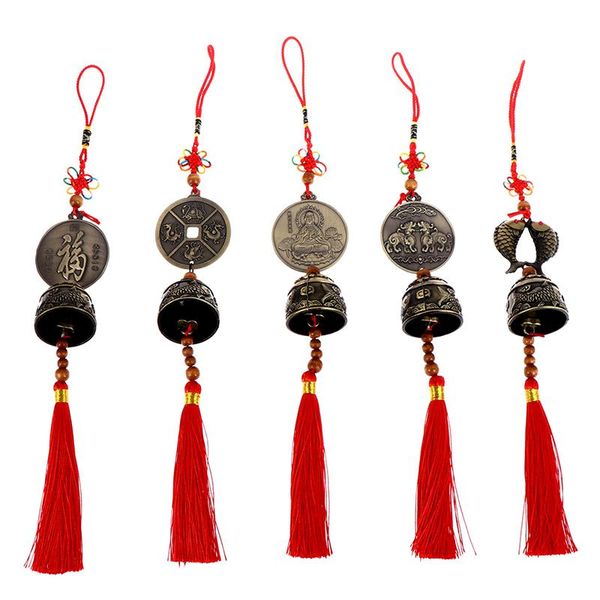

interior decorations 5 styles brass fish wind chime hanging bell charm chinese knot lucky feng shui ornament car pendant