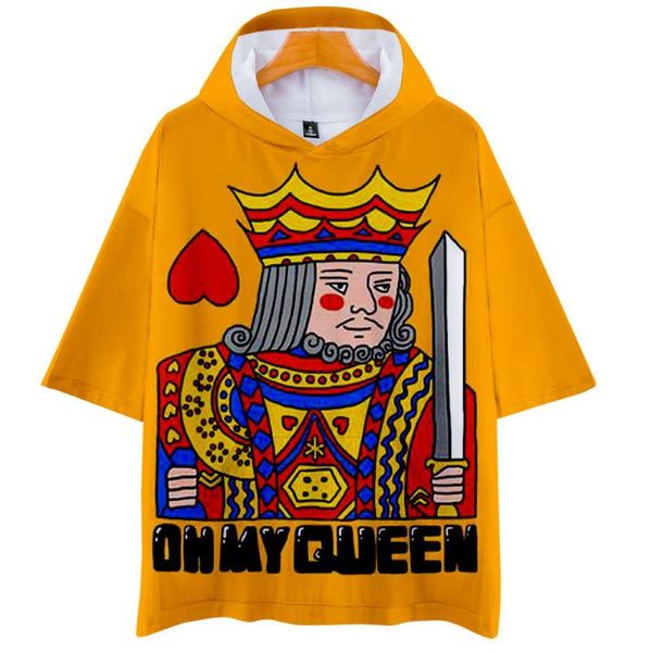 

men's t-shirts classic 3d playing cards poker t shirt with hooded men woman harajuku kpop hoodie tee hip hop short sleeve tshirt, White;black