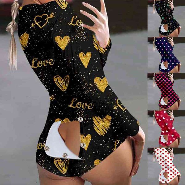 

pajamas onesies button down women jumpsuit print functional buttoned flap adults v neck pyjama femme sleepwear vetement f, Black;white