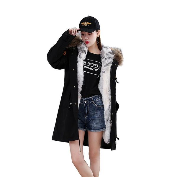 

women's fur & faux fashion winter female coat pure liner to overcome the, Black