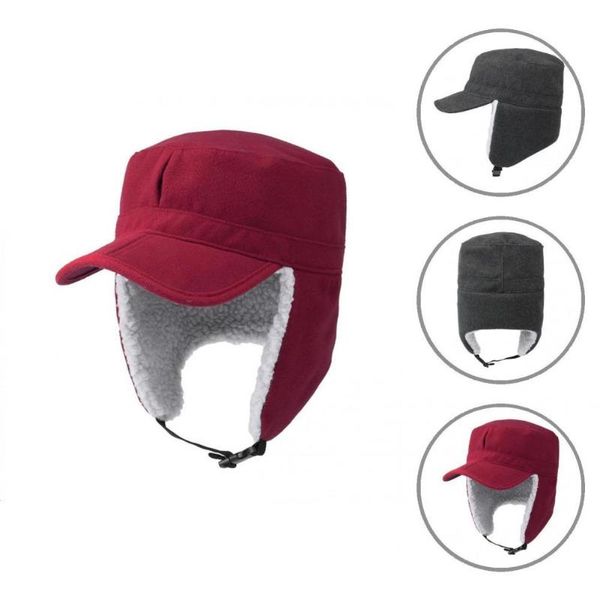 

wide brim hats casual warm cold-proof ear flap beanie winter accessories cap thickening for skiing, Blue;gray