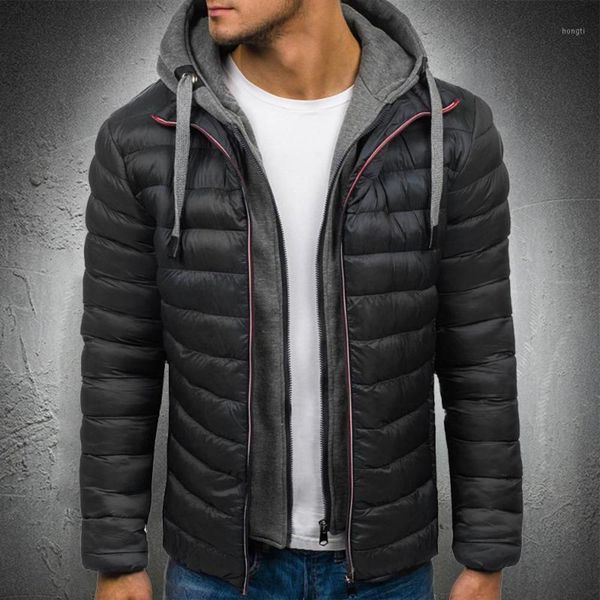 

men's down & parkas slim fit puffer jacket with hood lightweight warm men autumn outwear zipper hooded coat male1 1rsp, Black