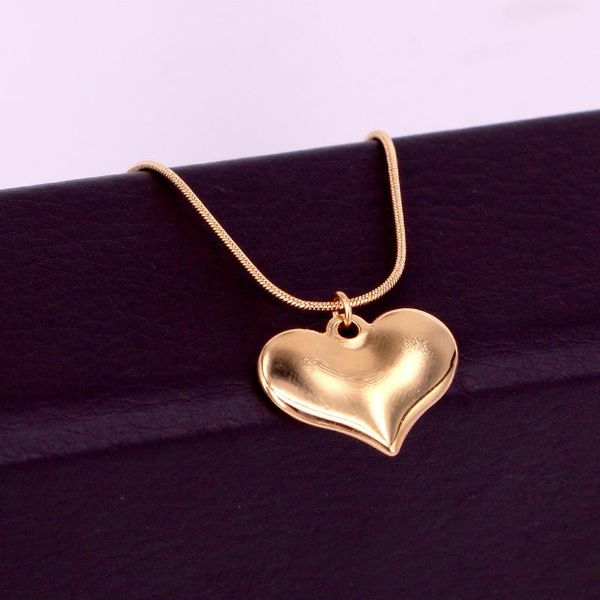 

chains fashion selling stainless steel snake bone necklace stereo heart pendant woman love gift jewelry wholesale, Silver
