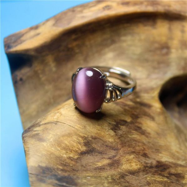 

cluster rings fashion jewelry cat's eye concise bohemia ring for women classic vintage ethnic silver inlay luxury namour charm gift, Golden;silver