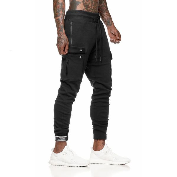 

brother men's pants muscle pure cotton sports fitness running training, Black