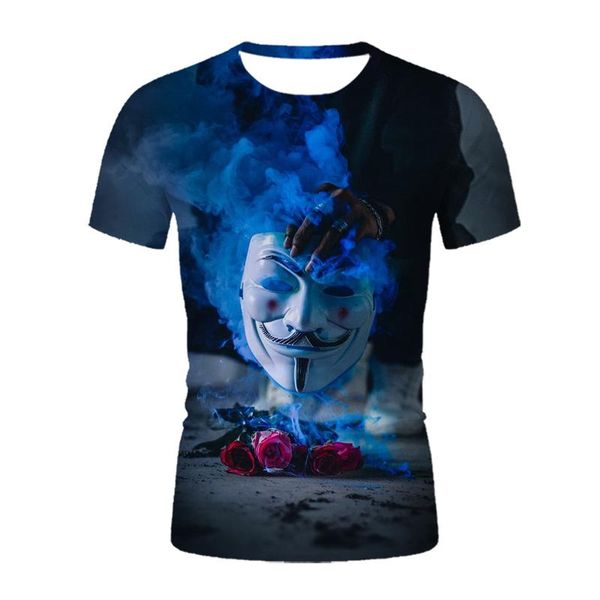 

men's t-shirts summer t-shirt tshirt leisure horror punk 3d printed comfortable cool breathable short sleeve, White;black