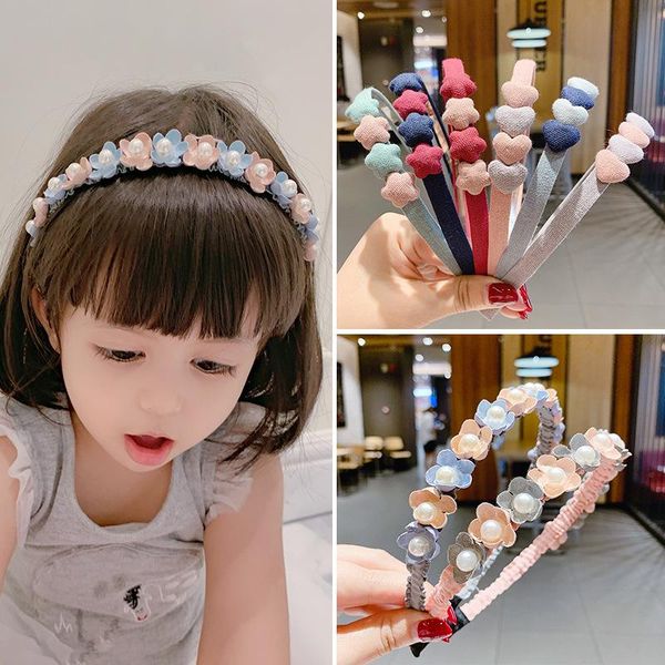

children's hairpin princess hairbands girls non-slip headband hair accessories do not hurt the baby cartoon cute headdress, Slivery;white