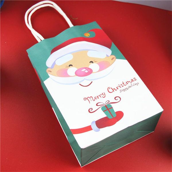 

gift wrap 10pcs kraft paper bag birthday wedding for gifts with handle bags santa claus packaging pouches party shopping clothes food