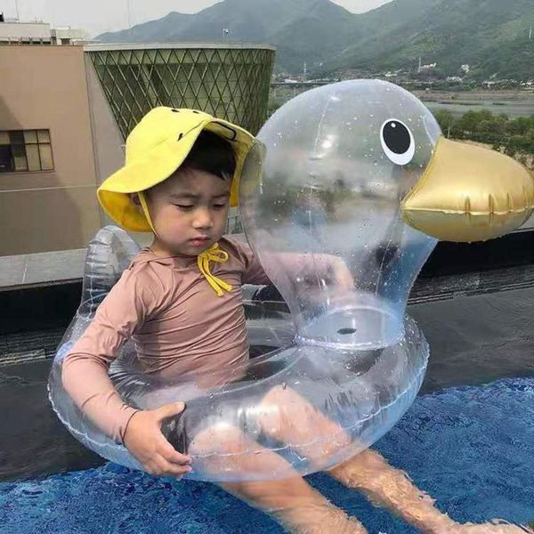

swimming ring transparent duckling net red pool children's water duck swimming circle inflatable toy for adults
