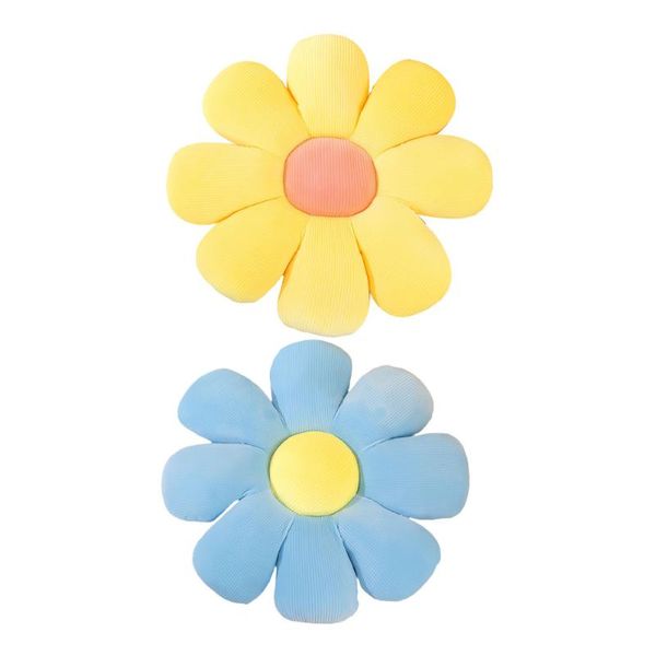 

cushion/decorative pillow 2pcs creative seating cushion chic flower modeling floor blue yellow