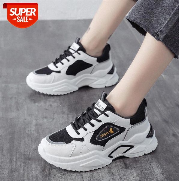 

early daddy shoes female ins tide korean students thick-soled white sneakers women #ie2u