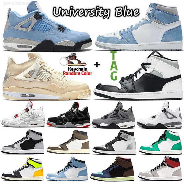 

sail 4 4s university blue sneakers shoes 1 1s shadow 2.0 bred silver toe tie dye twist sports women mens trainers