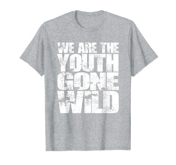 

youth gone wild 80s big hair band music concert lyrics t-shirt, White;black