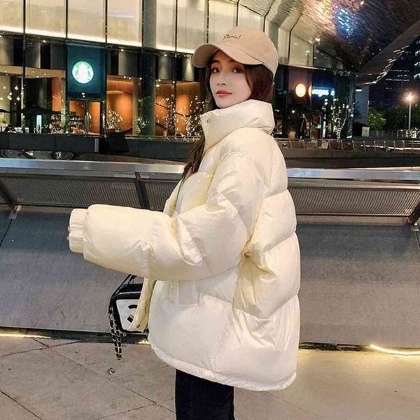 

bread suit short off-season down cotton padded jacket women's winter small, Black
