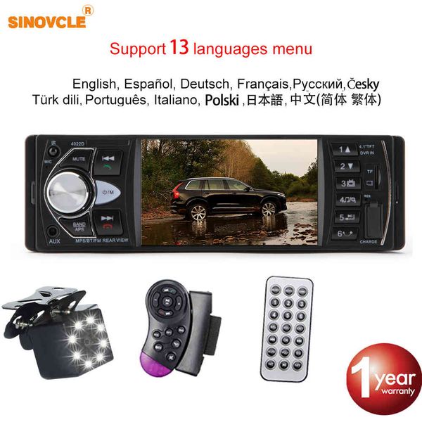 

hippcron radio 1 din autoradio 4022d bluetooth 4.1" screen support rear view camera steering wheel contral car stereo