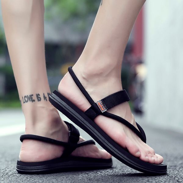 

summer sandals men's women's beach flip flops black brown grey fashion casual outdoor walking size 36-45