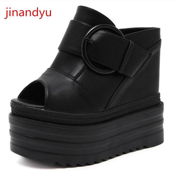 

sandals black sandal platform heels women wedge summer shoes ladies sandalias plataforma slides slippers mule plate