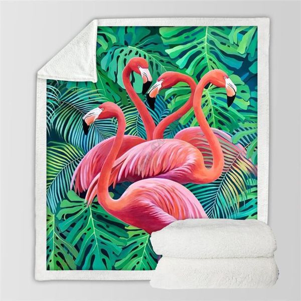 

blankets plstar cosmos beautiful flamingo fleece blanket 3d print sherpa on bed home textiles dreamlike style-2