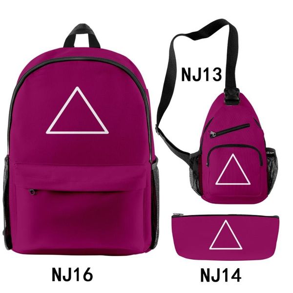 

backpack korean squid game 3 pieces/sets women men cosplay li zhengjae park hae soo 001 218 456 casual traval bag