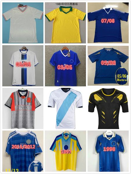 

retro 1997 98 1999 2003 04 05 06 2011 kezman lampard soccer jerseys 2012 2013 torres drogba hughes terry ivanovic makelele zola classic foot, Black;yellow