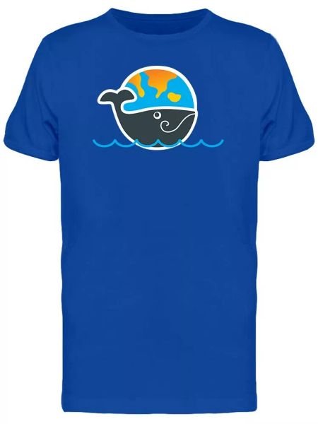 

earth globe on a black whale men's tee -image by shutterstock, White;black