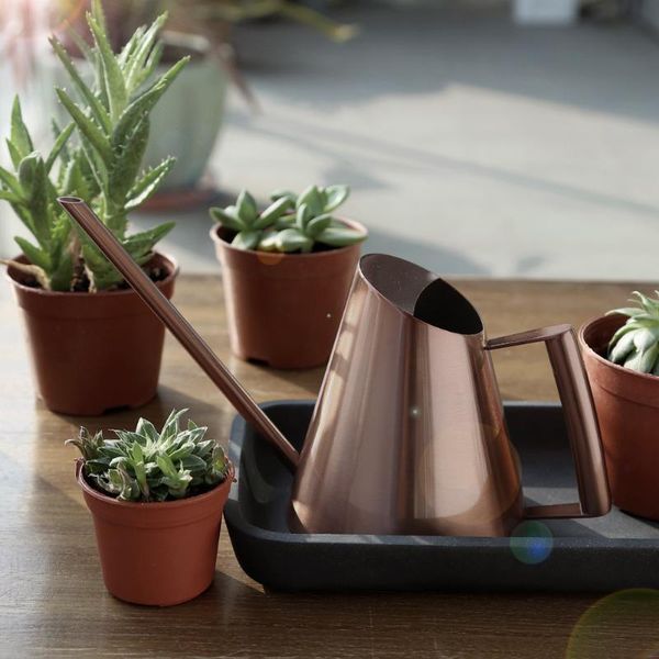 

watering equipments metal can stainless steel long spout golden bronze household gardening for bonsai indoors