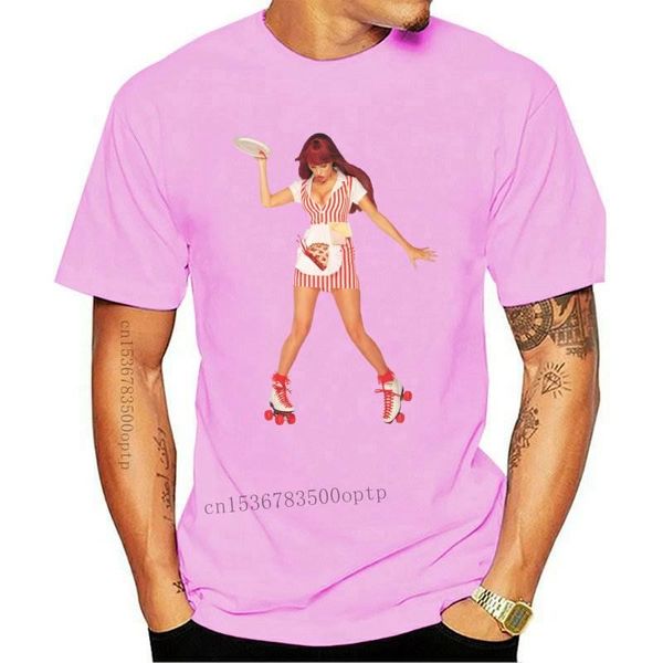 

men's t-shirts warrant cherry pie model on roller skates t shirt rock music, White;black
