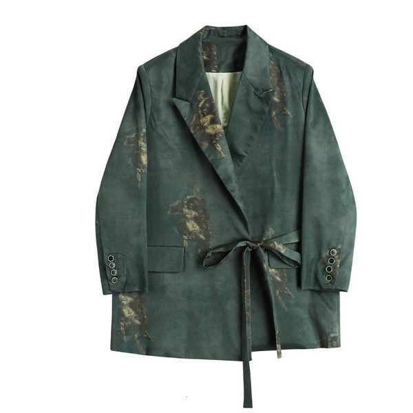 

women's suits & blazers getspring bandage vintage printing jacket fashion loose suit coats spring autumn zab1, White;black