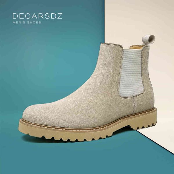 

decarsdz leather shoes fashion chelsea comfy men casual laarzen, Black