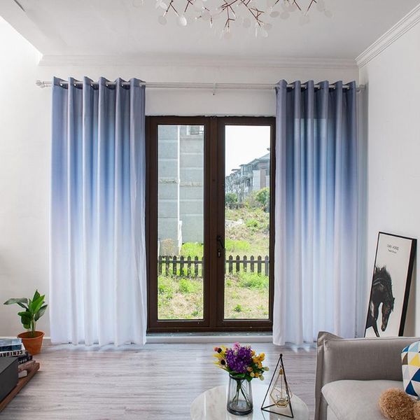 

through tube drape gradient color curtain blackout window sheer valance & drapes