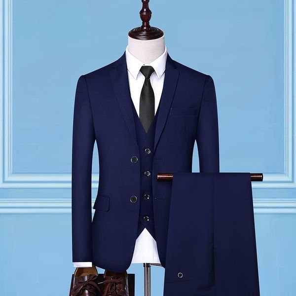 

men's suits & blazers boutique solid color grooms wedding dresses korean version of slim tuxedo arrivals in 2021, White;black