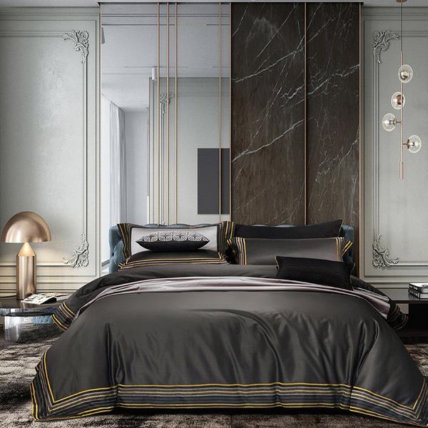 

bedding sets luxury 560tc egyptian cotton simple exquisite set jacquard edge duvet bed cover sheet pillowcases king  size 4pcs