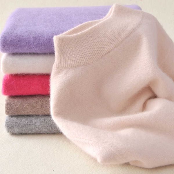

casual dresses half turtleneck women jumper autumn winter soft comfortable warm cashmere cotton blend pullover sweater pull femme s8aw, Black;gray