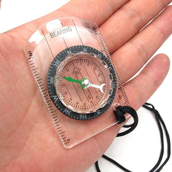 

outdoor gadgets camping hiking transparent plastic compass proportional footprint travel military tools kits