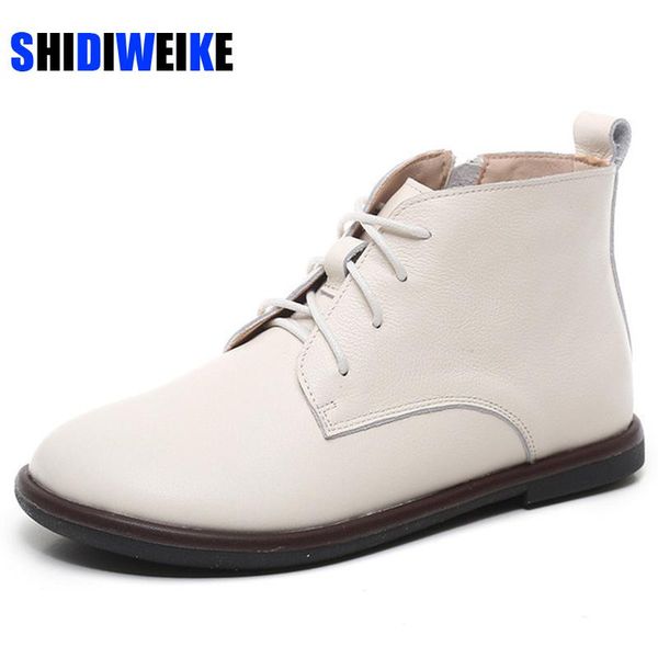 

boots women anckle genuine cow leather round toe anti-skid outsole and soft by handmade for lady plue size 35-43 ad480, Black
