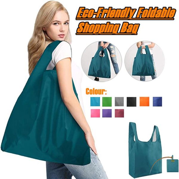 

storage bags women foldable shopping bag reusable eco large fabric non-woven shoulder tote grocery cloth pouch 2021 #43