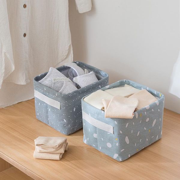 

storage boxes & bins cotton linen box with cap clothes socks toy sundries organizer set fabric cosmetics household
