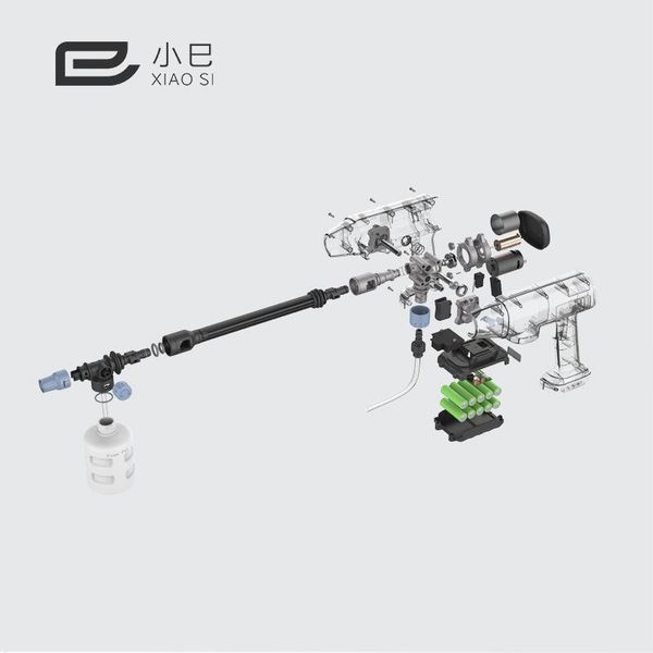 

water gun & snow foam lance wireless lithium battery car washing machine high pressure washer storage bag 5in1 nozzle pipe accessories