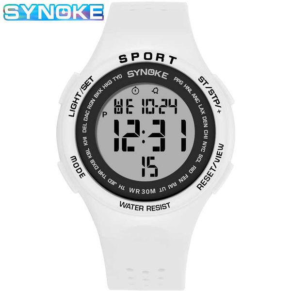 Relogio masculino homens esporte relógio impermeável branco silicone mulheres relógio de pulso relógio eletrônico LED relógios digitais mens g1022