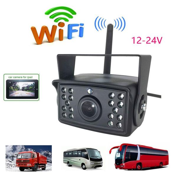 

car rear view cameras& parking sensors wifi wireless camera truck bus 12v~24v night vision backup ip67 waterproof reversing monitor