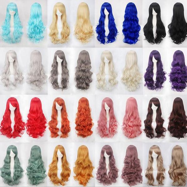 

other event & party supplies 20 colors women synthetic hair red pink blue orange curly body wave for high temperature fiber quality ha