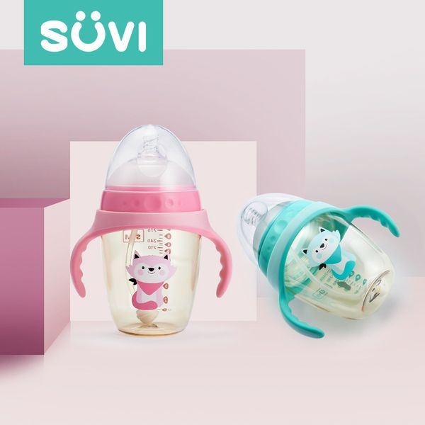 

suwei new maternal and infant products ppsu feeding bottle baby large diameter super wide mouth with handle