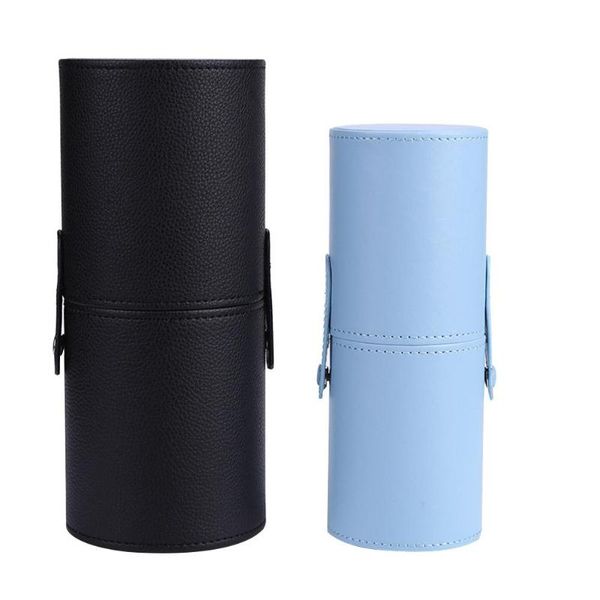 

eyebrow tools & stencils pu leather makeup brush storage holder travel litchi pattern clear line gradual change cosmetic pens organizer cup